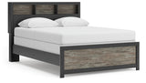 Broachmyn Black/Gray Queen Bookcase Panel Bed