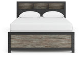 Broachmyn Black/Gray Queen Bookcase Panel Bed