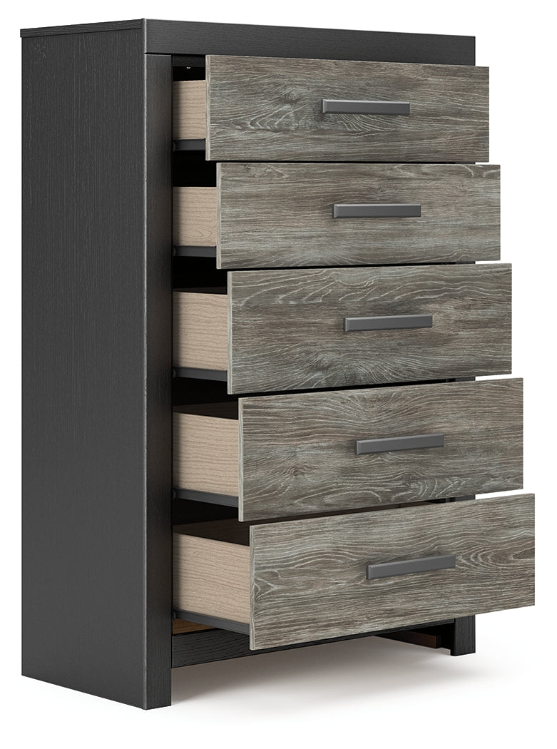 Broachmyn Black/Gray Chest of Drawers