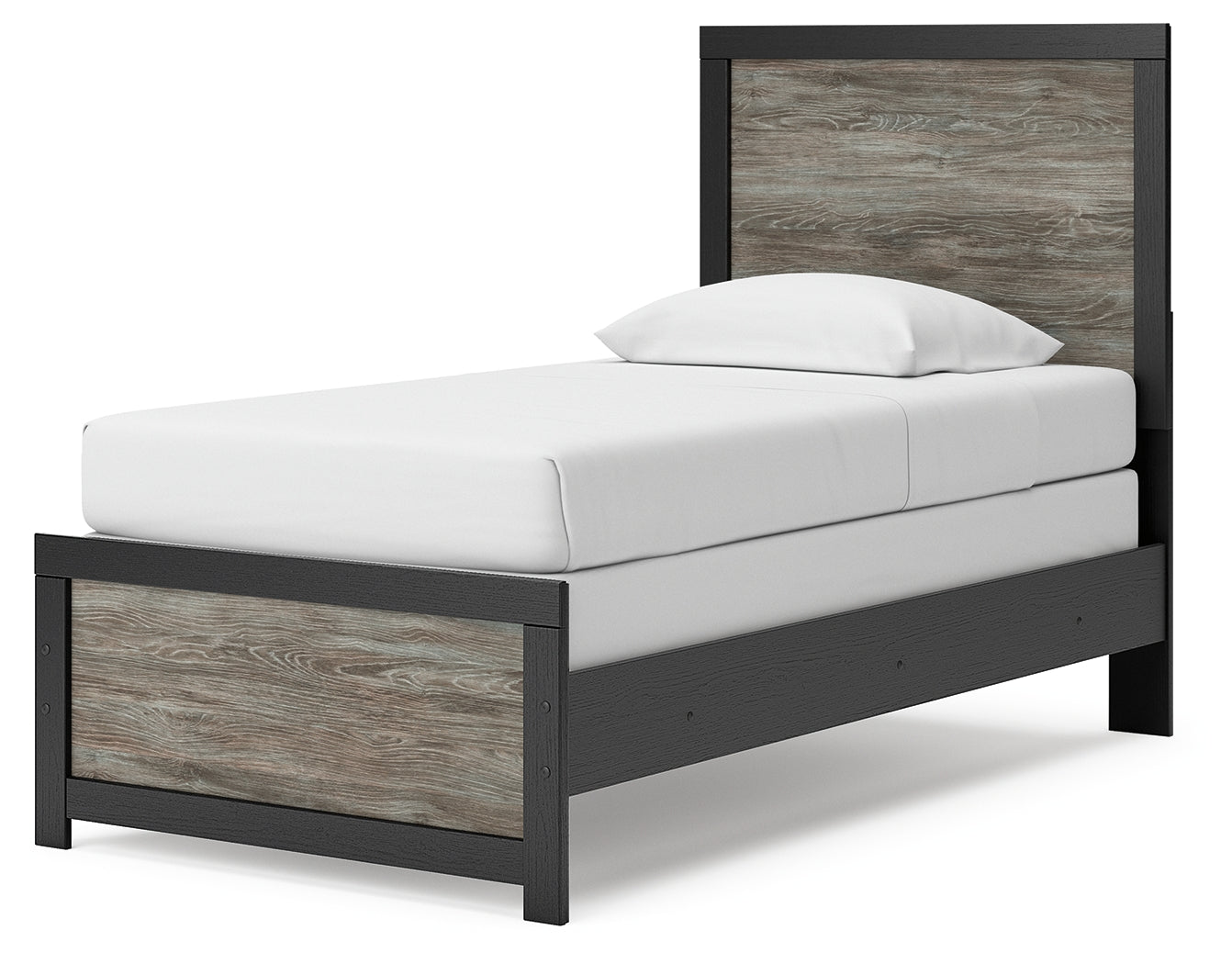 Broachmyn Black/Gray Twin Panel Bed