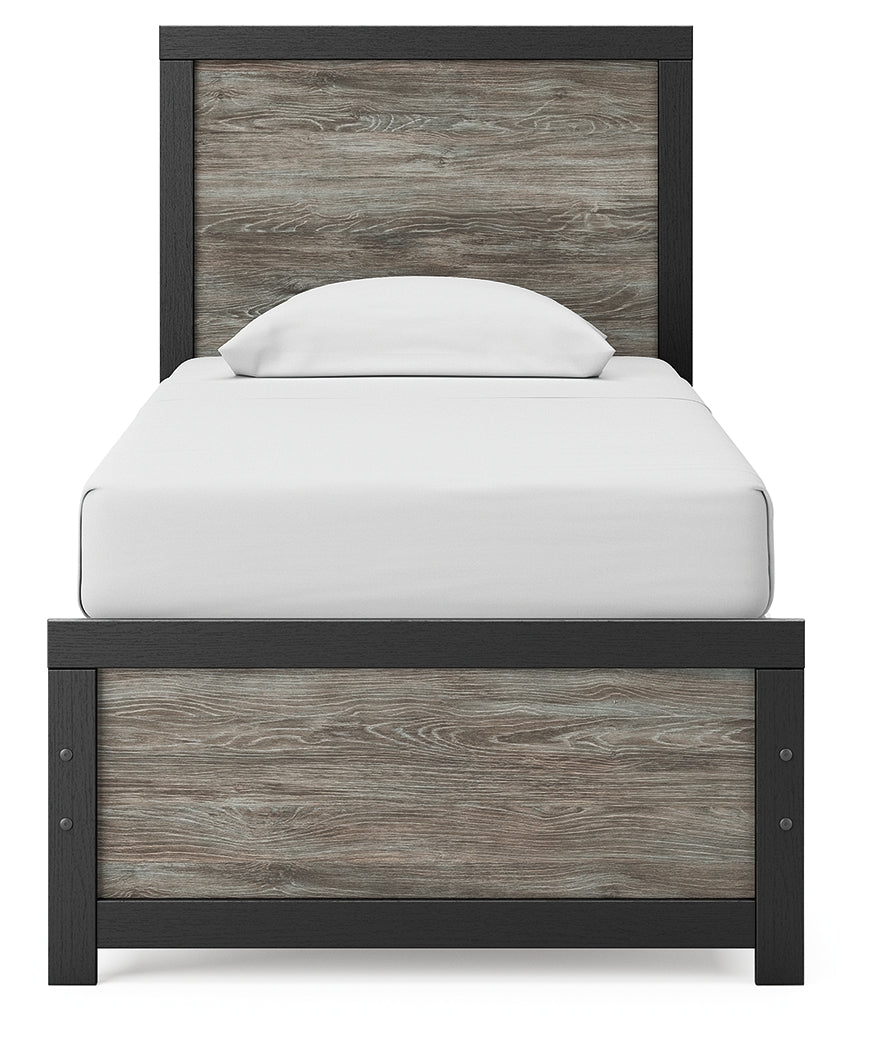 Broachmyn Black/Gray Twin Panel Bed