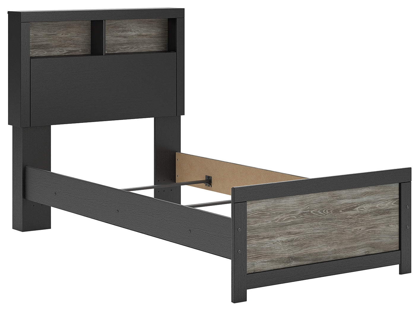 Broachmyn Black/Gray Twin Bookcase Bed