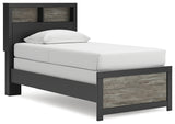 Broachmyn Black/Gray Twin Bookcase Bed