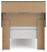 Broachmyn Black/Gray Twin Bookcase Bed