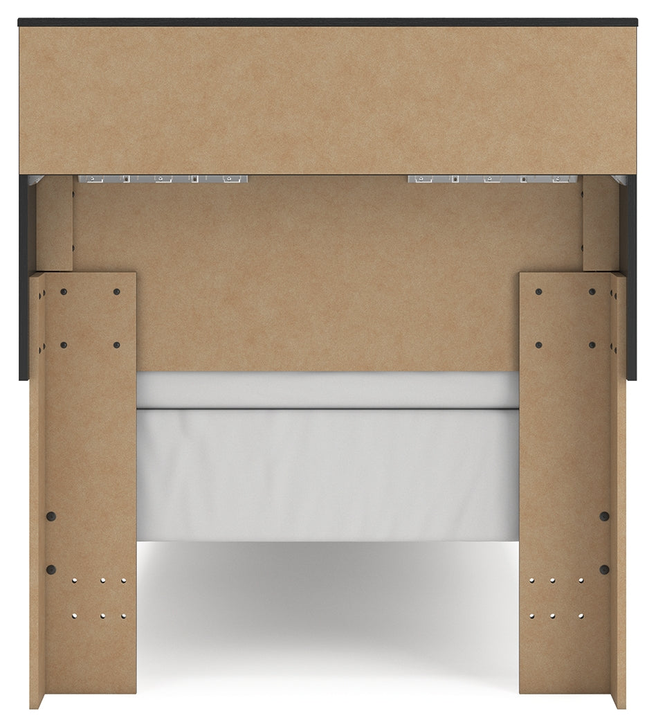 Broachmyn Black/Gray Twin Bookcase Bed