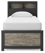 Broachmyn Black/Gray Twin Bookcase Bed