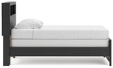 Broachmyn Black/Gray Twin Bookcase Bed