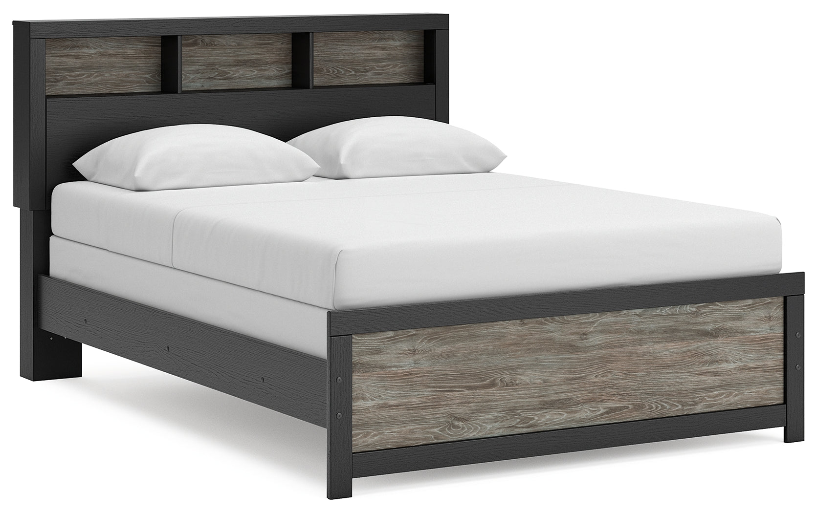 Broachmyn Black/Gray Queen Bookcase Bed