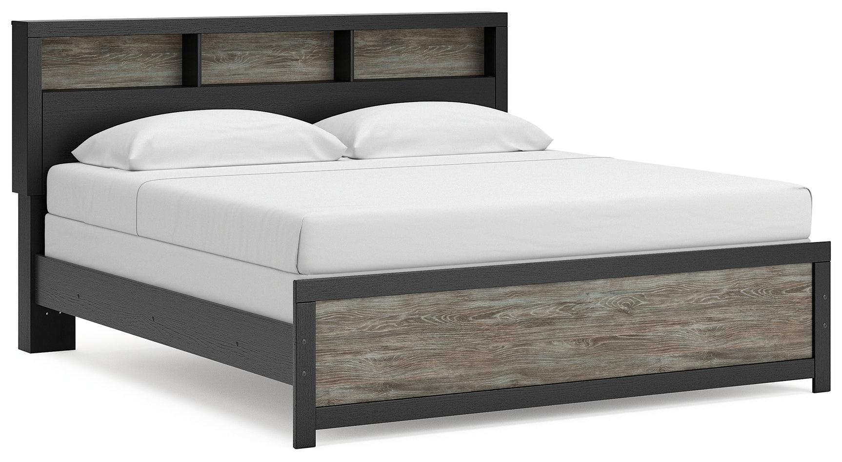 Broachmyn Black/Gray King Bookcase Bed