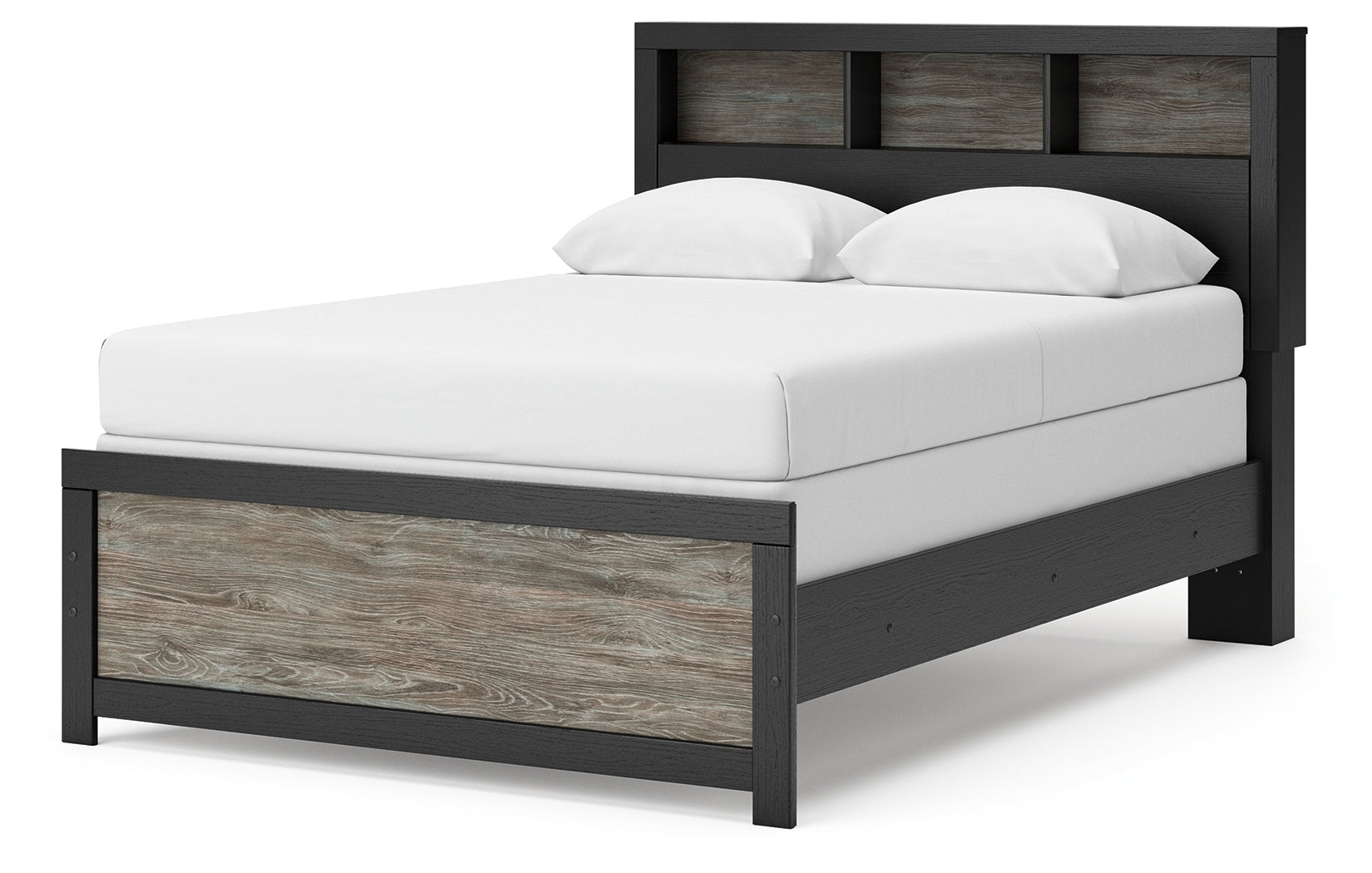 Broachmyn Black/Gray Full Bookcase Bed