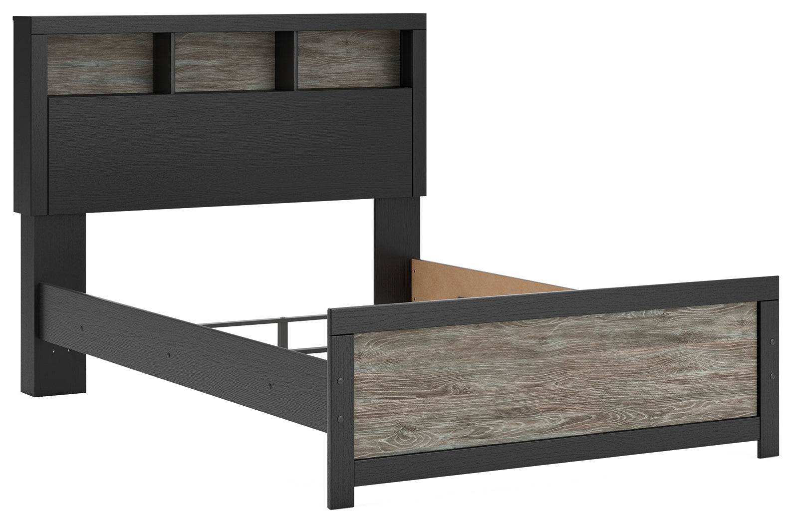 Broachmyn Black/Gray Full Bookcase Bed