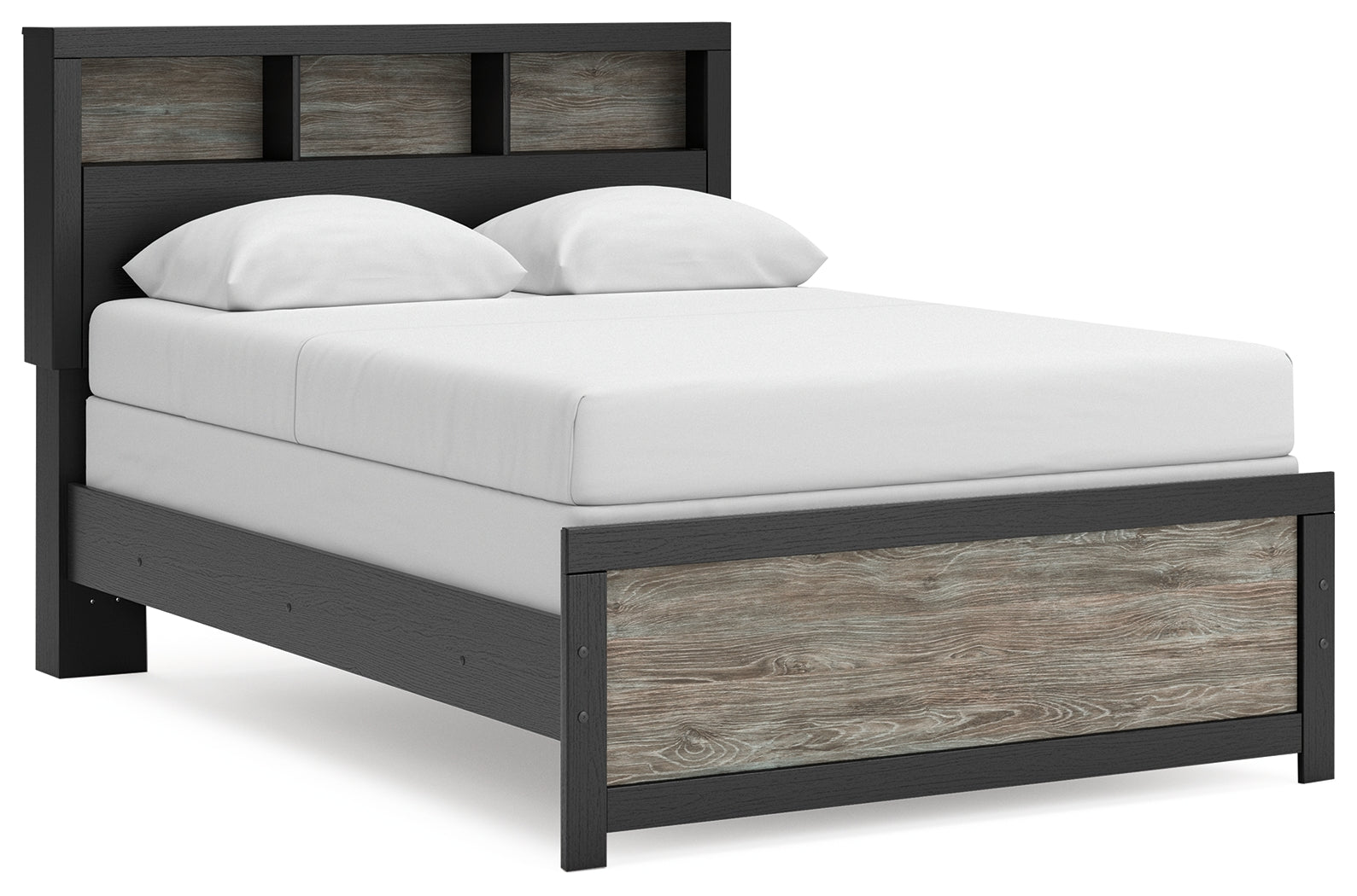 Broachmyn Black/Gray Full Bookcase Bed