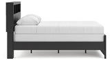 Broachmyn Black/Gray Full Bookcase Bed