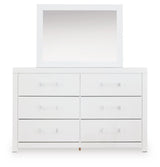 Maeling White Dresser and Mirror