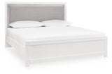 Maeling White King Upholstered Panel Bed