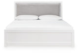 Maeling White King Upholstered Panel Bed