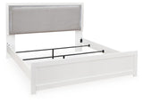 Maeling White King Upholstered Panel Bed