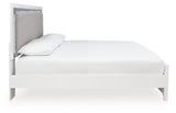 Maeling White King Upholstered Panel Bed