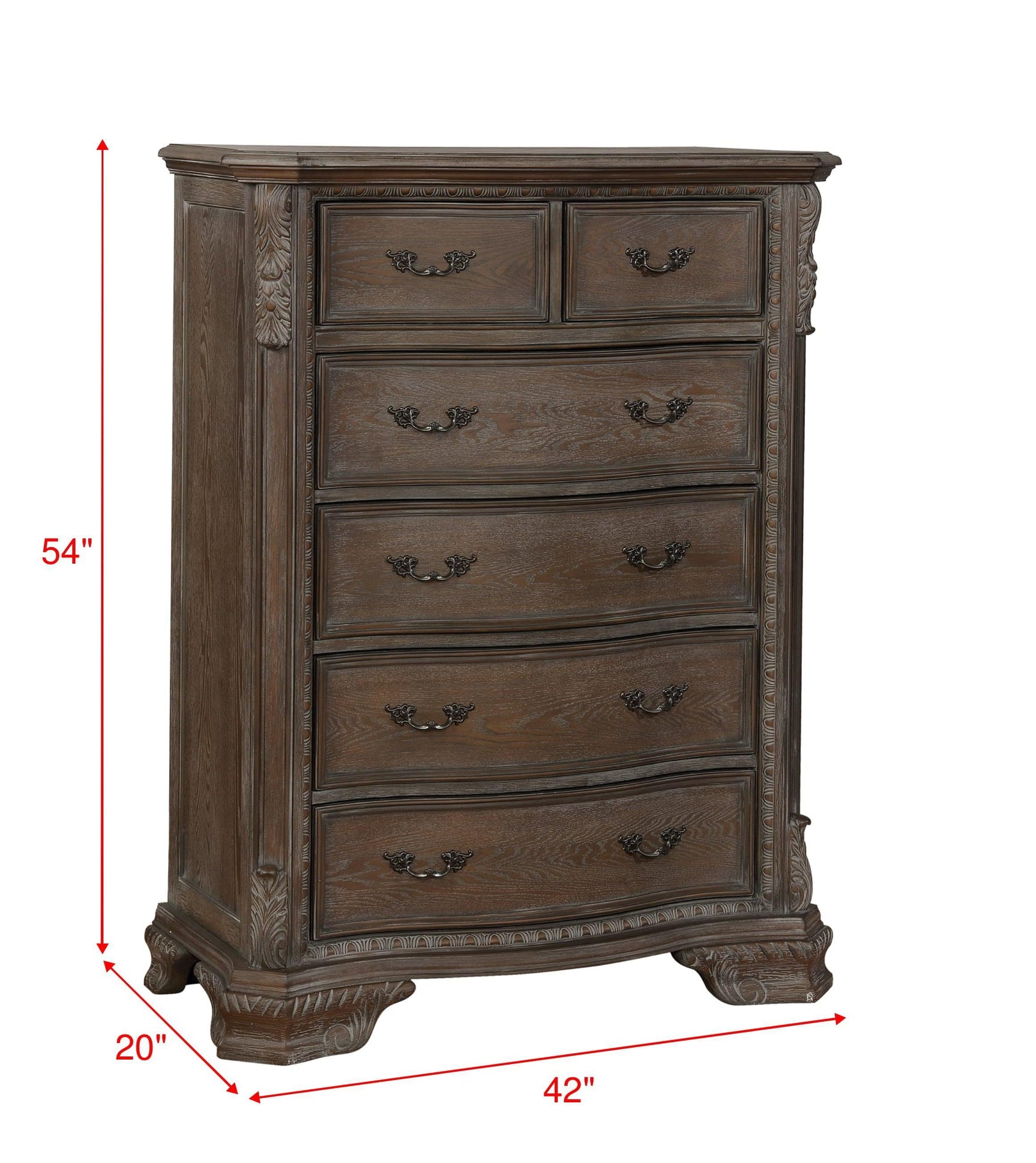 Sheffield Night Stand Antique Grey, Traditional Classic Modern Wood, 3 Drawers - Ella Furniture
