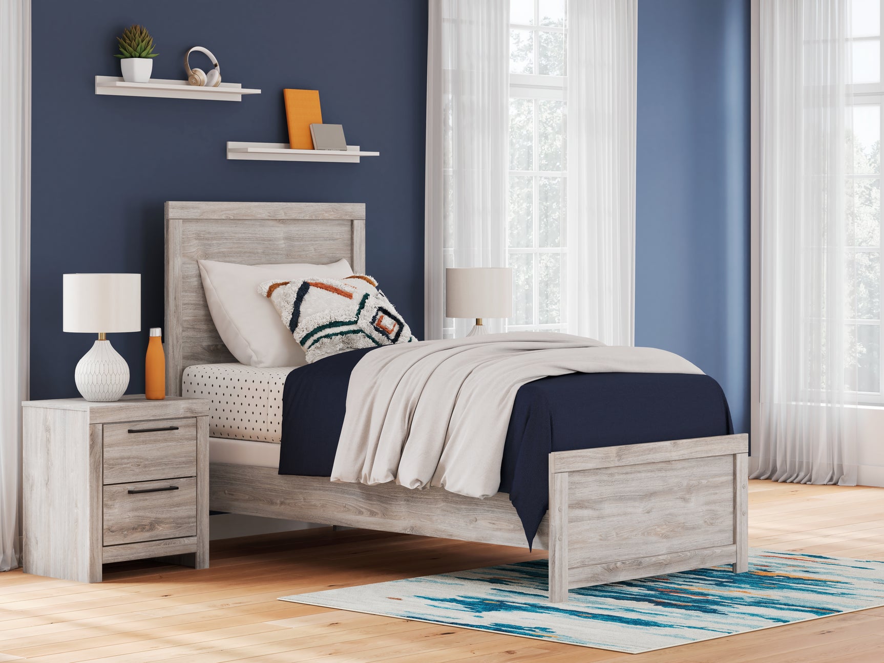 Broachmyn Gray Twin Panel Bed