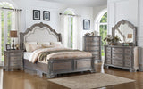 Sheffield Night Stand Antique Grey, Traditional Classic Modern Wood, 3 Drawers - Ella Furniture
