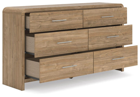 Gramburg Warm Natural Brown Dresser angled view