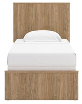 Gramburg Warm Natural Brown Twin Panel Bed view 7