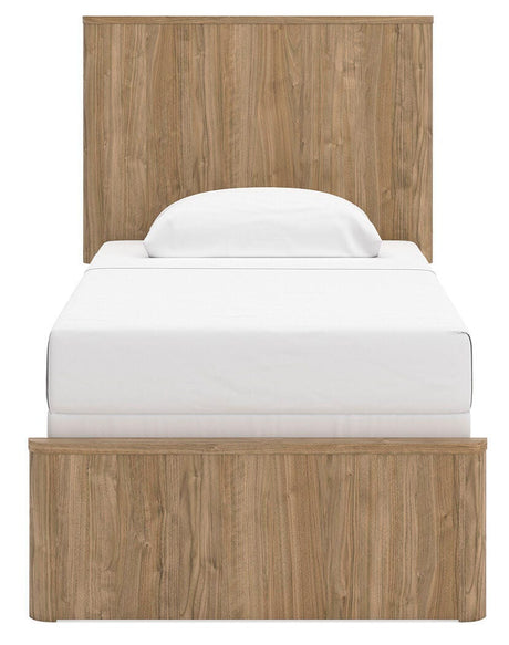 Gramburg Warm Natural Brown Twin Panel Bed view 7
