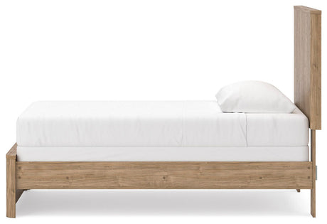 Gramburg Warm Natural Brown Twin Panel Bed view 4