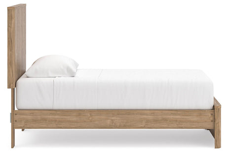 Gramburg Warm Natural Brown Twin Panel Platform Bed view 9