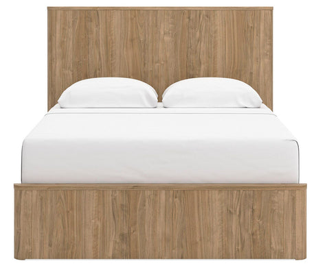 Gramburg Warm Natural Brown Queen Panel Platform Bed view 7