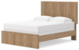 Gramburg Warm Natural Brown Queen Panel Bed angled view