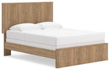Gramburg Warm Natural Brown Queen Panel Bed angled view