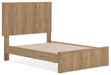 Gramburg Warm Natural Brown Full Panel Platform Bed angled view