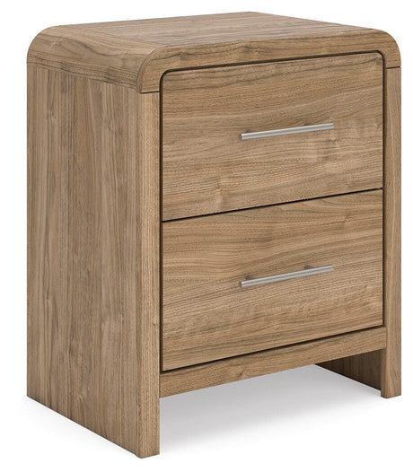 Gramburg Warm Natural Brown Nightstand angled view