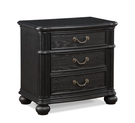 Kingsbury Black Modern Contemporary Solid Wood, Veneers Fabric Upholstered King Bed - Ella Furniture