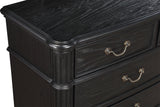 Kingsbury Black Modern Contemporary Solid Wood, Veneers 9-Drawers Dresser - Ella Furniture