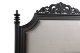 Kingsbury Black Modern Contemporary Solid Wood, Veneers Fabric Upholstered Queen Bed - Ella Furniture