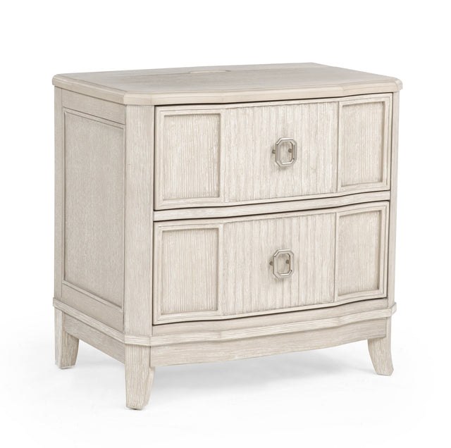 Napoli Cream Nightstand with USB Port from Ella Furniture