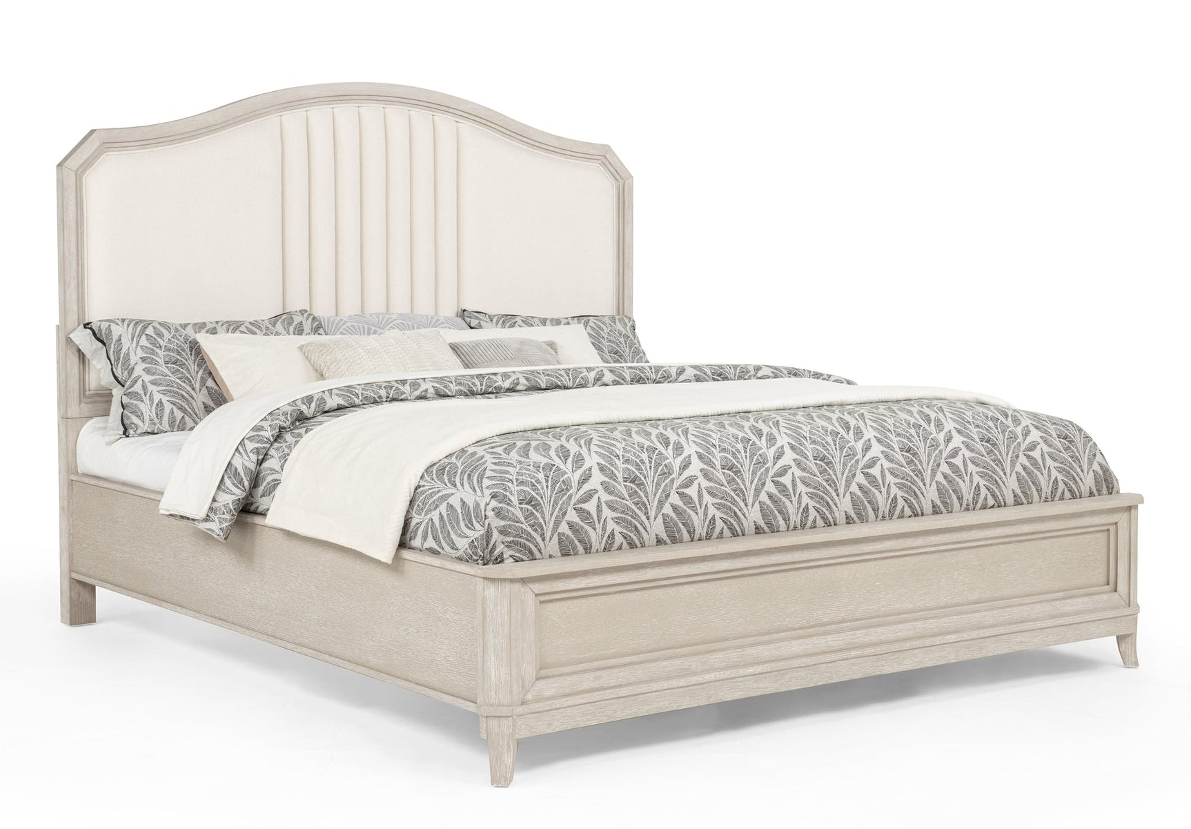 Napoli Cream Upholstered Panel Queen Bed from Ella Furniture
