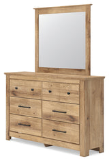 Makidern Tan Dresser and Mirror