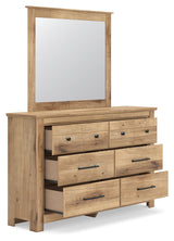 Makidern Tan Dresser and Mirror