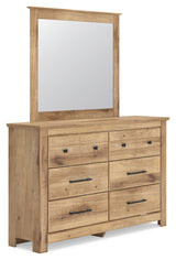 Makidern Tan Dresser and Mirror
