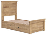 Makidern Tan Twin Panel Storage Bed