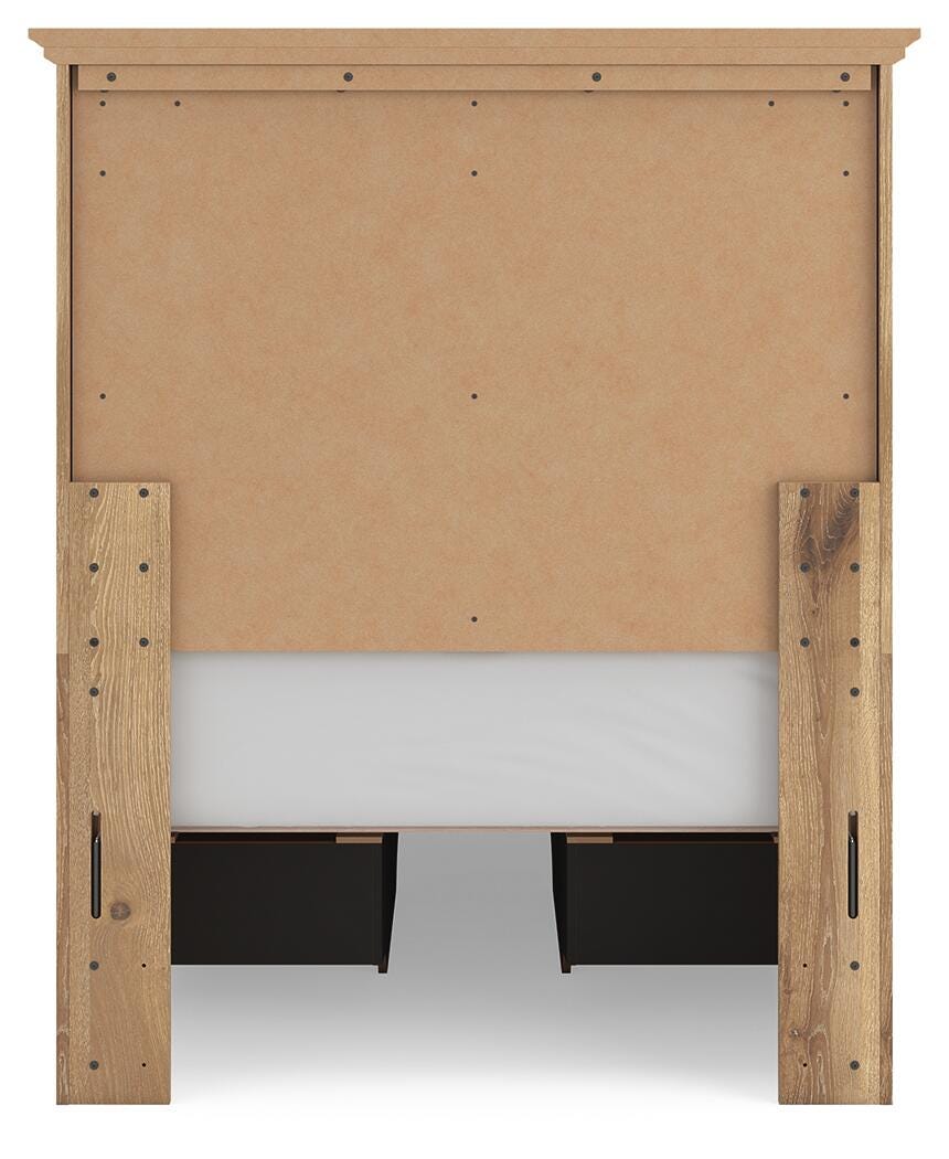 Makidern Tan Twin Panel Storage Bed