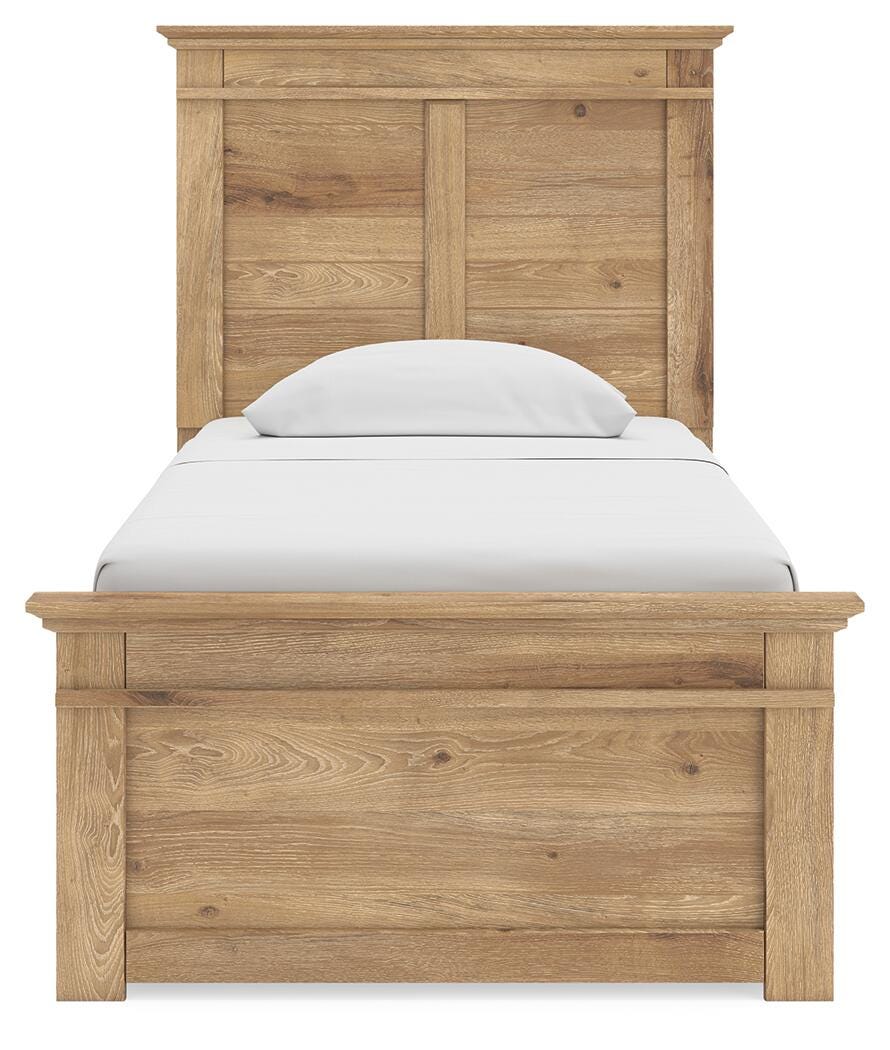 Makidern Tan Twin Panel Storage Bed