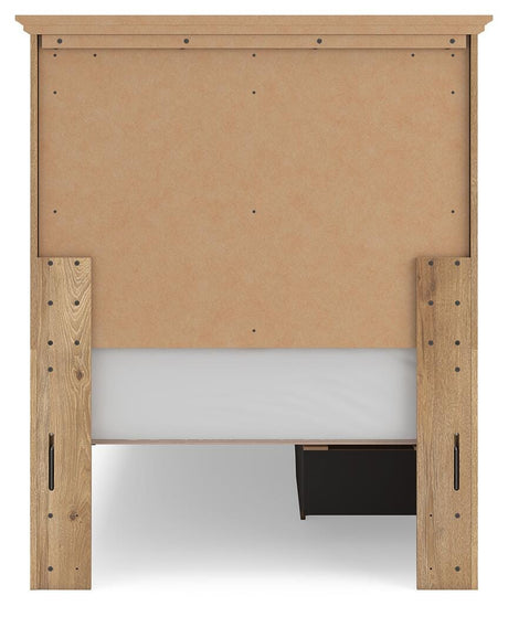 Makidern Tan Twin Panel Storage Bed view 8