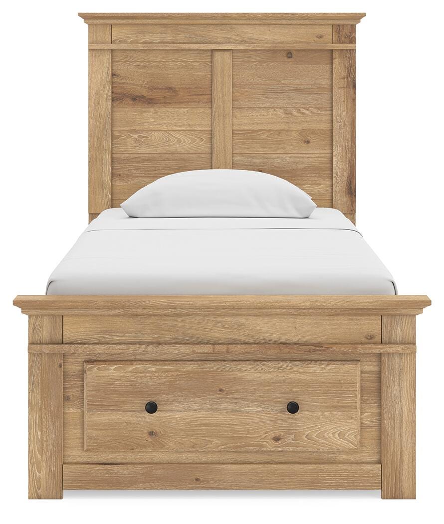 Makidern Tan Twin Panel Storage Bed view 8