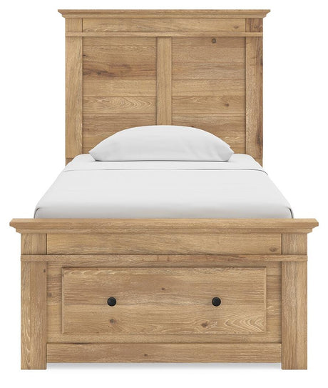 Makidern Tan Twin Panel Storage Bed view 8
