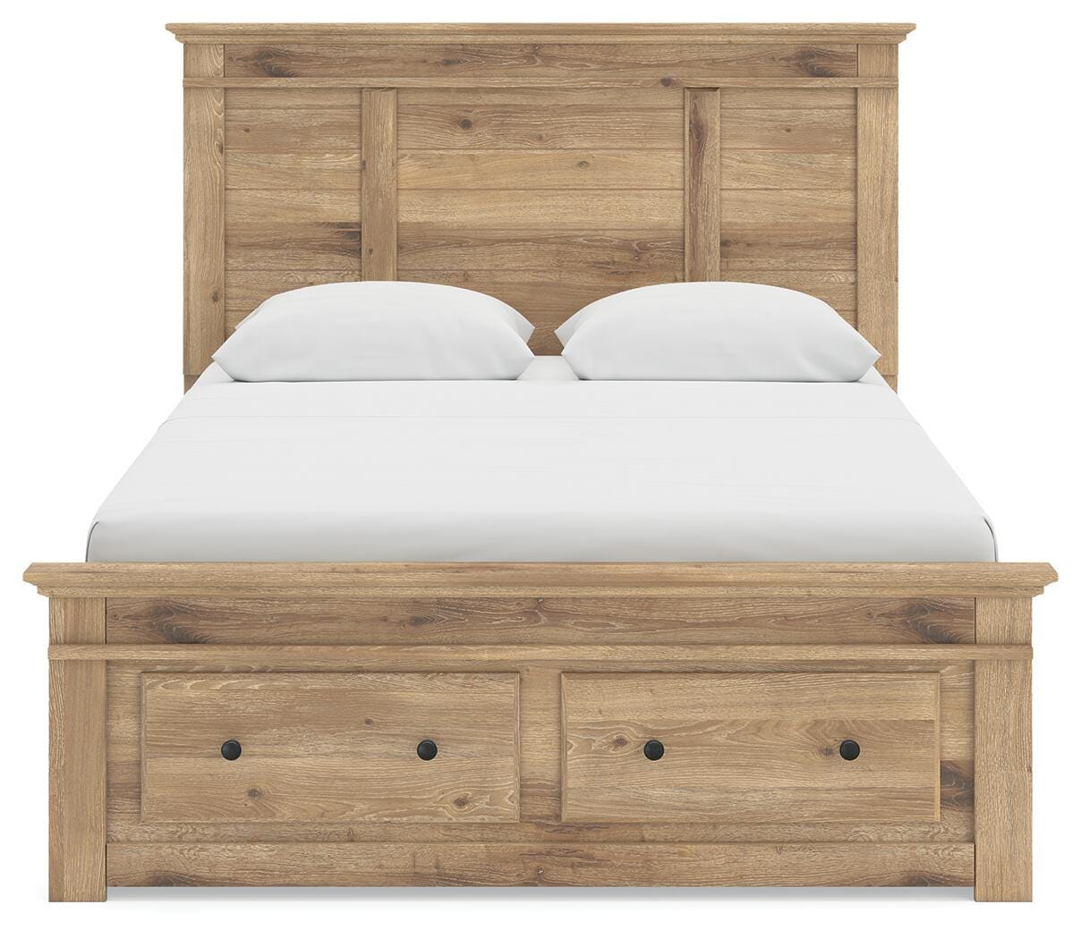 Makidern Tan Queen Panel Storage Bed view 8